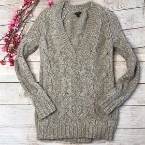 Ann Taylor Deep V Cable Knit